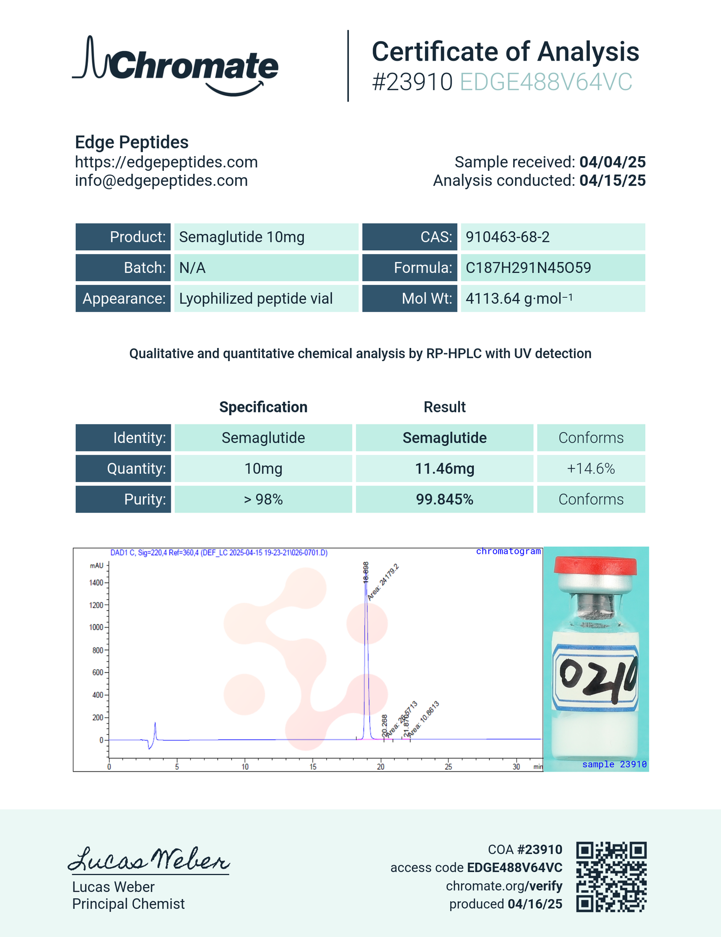 Research Grade Semaglutide (Liraglutide analog) - Image 2